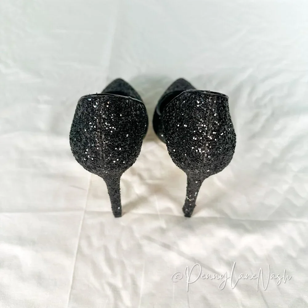 Jessica Simpson Veronica Glitter Pumps Black Size 8 - Picture 5 of 9